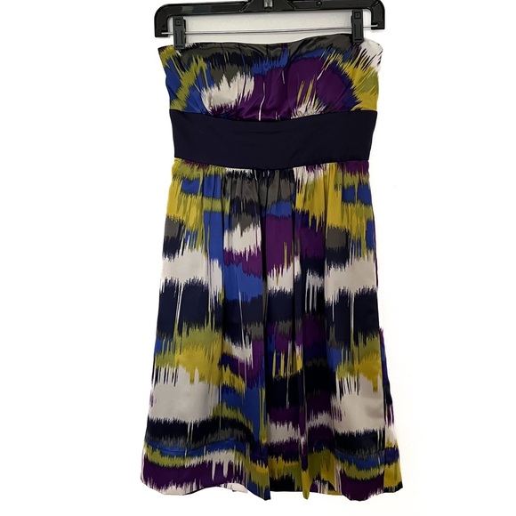 Max and Cleo strapless dress, multi-color ikat print, Size 2 | Cocktail Dress - Picture 2 of 6